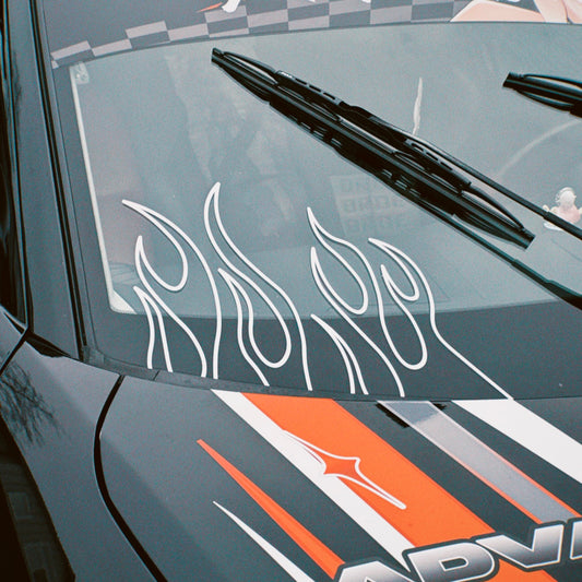 WINDSHIELD CORNER FLAME DECAL