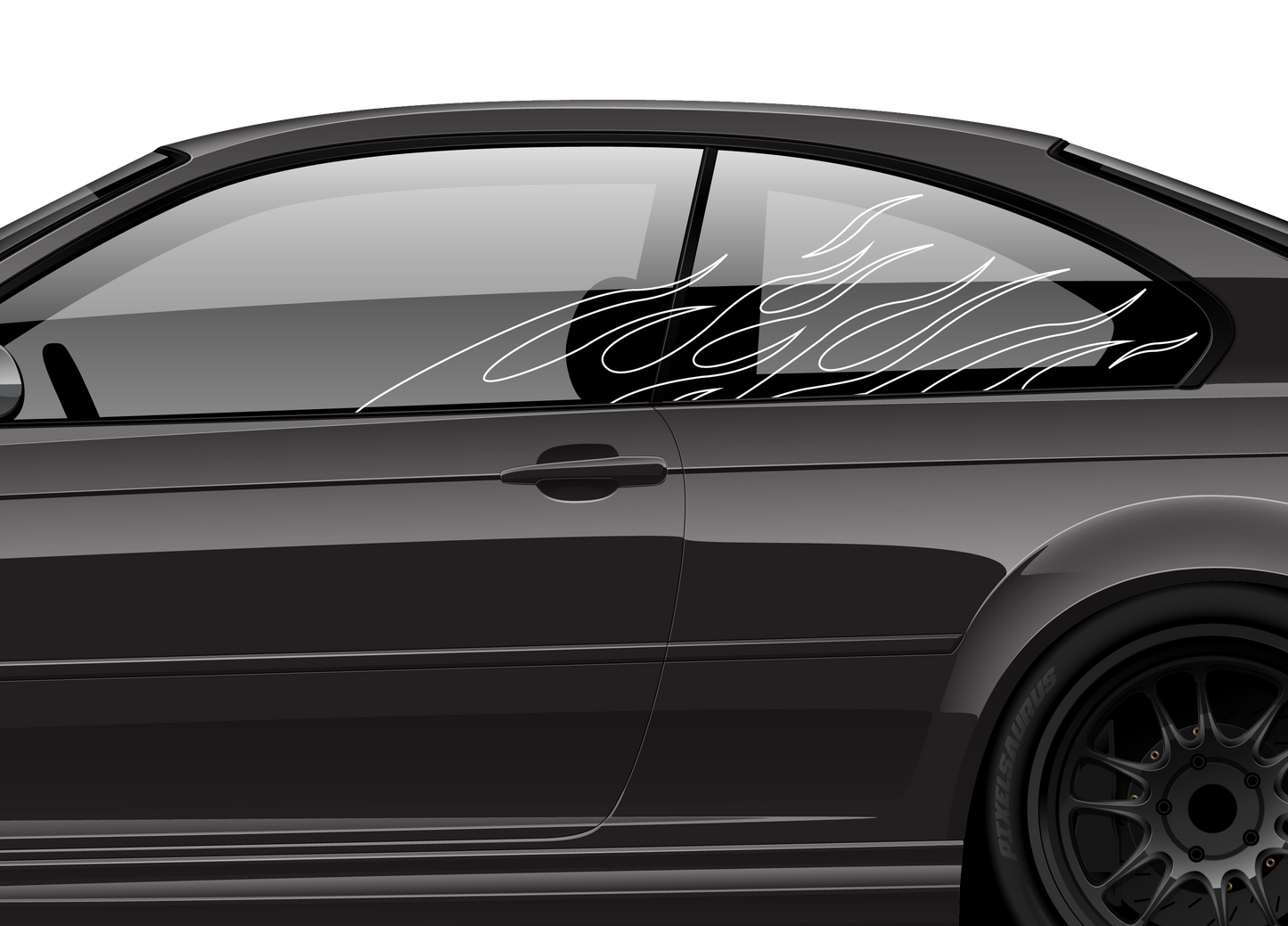WINDOW FLAME DECALS - OUTLINE